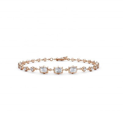 18K Gold Plated Micron Pave CZ Delicate Chain Design Tennis Bracelets Timeless Beauty