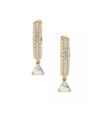 925 스털링 실버에 로즈 골드 도금 처리된 써드 파티 감정 다이아몬드 후프 귀걸이, 최소 주문 수량 50쌍