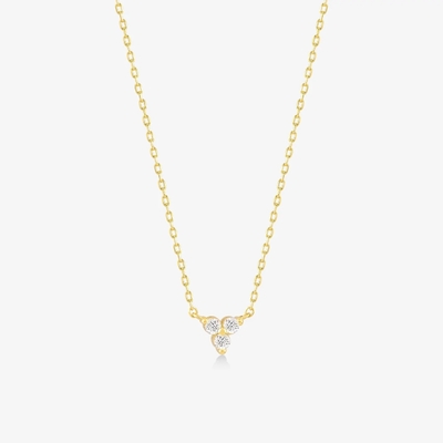 18K 금 지르콘 Pendant 은 사슬 삼중 다이아몬드 큐브 지르콘 목걸이