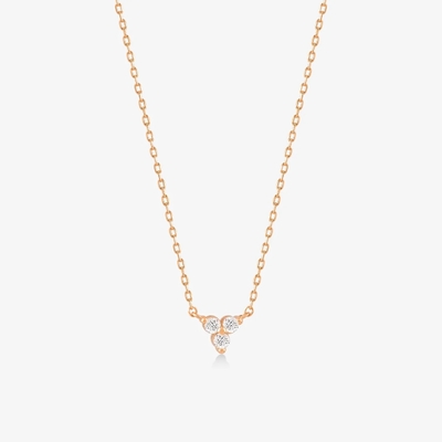 18K 금 지르콘 Pendant 은 사슬 삼중 다이아몬드 큐브 지르콘 목걸이