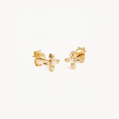 925 스털링 실버 꽃 스터드 귀걸이, 데일리 착용을 위한 작은 사이즈