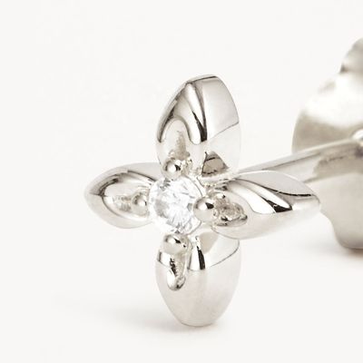 925 스털링 실버 꽃 스터드 귀걸이, 데일리 착용을 위한 작은 사이즈