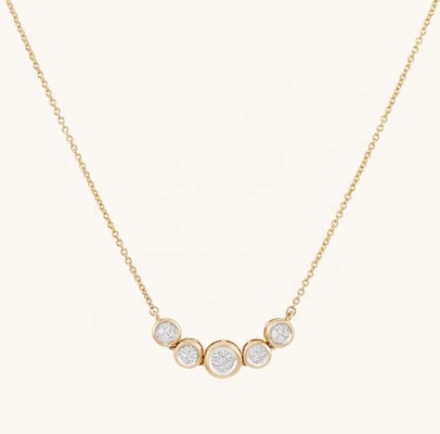 로디움 18K 금 목걸이 여자 1.2mm 흰 금 Cz Pendant