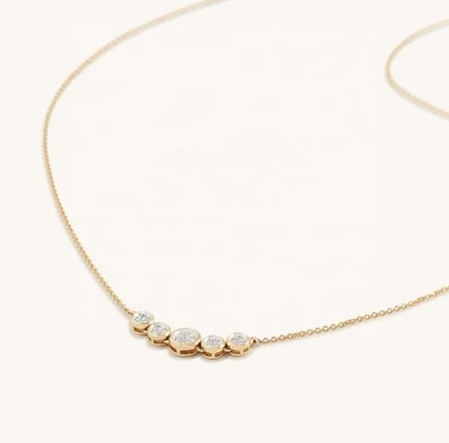 로디움 18K 금 목걸이 여자 1.2mm 흰 금 Cz Pendant