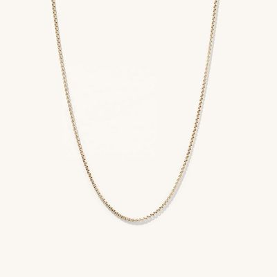 핸드메이드 18K 골드 도금 라운드 박스 체인 목걸이, 빠른 배송 및 맞춤형 로고