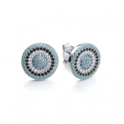 ZIRCON Circle 18K 금으로 칠한 핸드메이드 미크론 파브 CZ 눈 터키 디자인 스드 귀걸이 925 스털링 실버