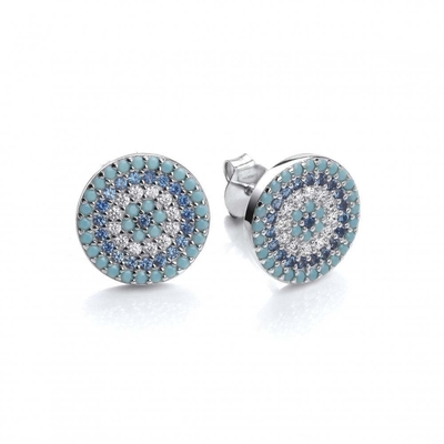 ZIRCON Circle 18K 금으로 칠한 핸드메이드 미크론 파브 CZ 눈 터키 디자인 스드 귀걸이 925 스털링 실버