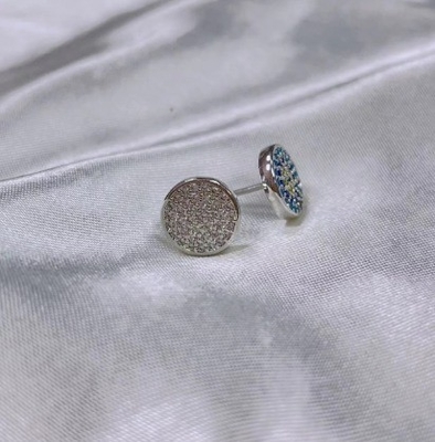 ZIRCON Circle 18K 금으로 칠한 핸드메이드 미크론 파브 CZ 눈 터키 디자인 스드 귀걸이 925 스털링 실버