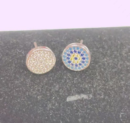 ZIRCON Circle 18K 금으로 칠한 핸드메이드 미크론 파브 CZ 눈 터키 디자인 스드 귀걸이 925 스털링 실버