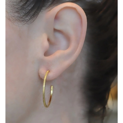 현대 925 스터링 실버 18K 금 호프 귀걸이 고객 로고 30 * 30mm