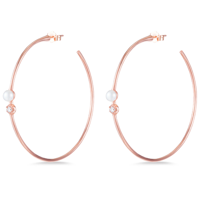 925 스터링 실버 호프 귀걸이 4mm-4.5mm 담수 진주 귀걸이