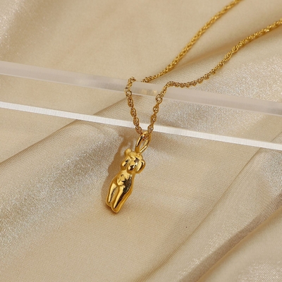 OEM 18in 18K 금으로 칠한 Pendant 소녀 보석 몸 모양 목걸이