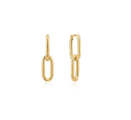 결혼식용 단순 은 케이블 링크 스터드 귀걸이 30mm 높이 우아한 디자인