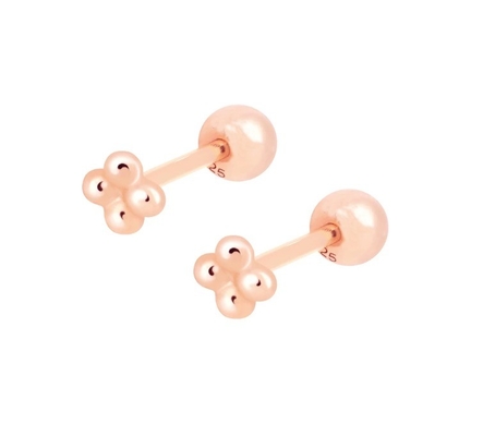 6mm 은 작은 진주 공 바벨 스터드 귀걸이 나사 뒷면 보석