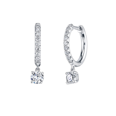 Cute Style Fashionable Jewelry Crystal Cubic Zirconia Hoop Earrings For Women