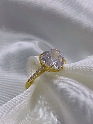 마이크로 삽입 인레이 기술 심장 절단 CZ 돌 925 스털링 은 engagement ring