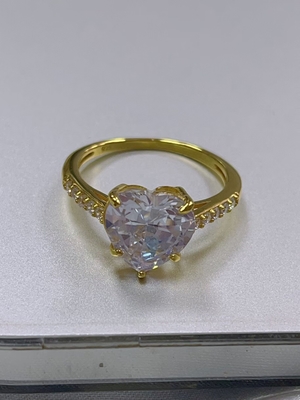 마이크로 삽입 인레이 기술 심장 절단 CZ 돌 925 스털링 은 engagement ring