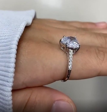 마이크로 삽입 인레이 기술 심장 절단 CZ 돌 925 스털링 은 engagement ring