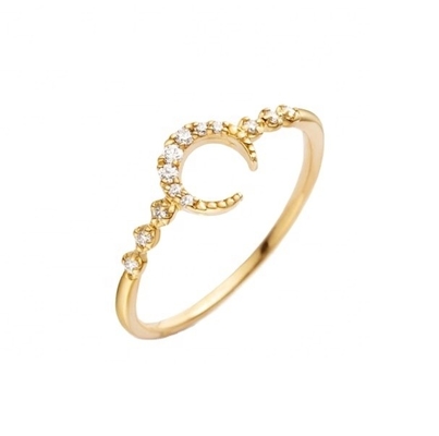 남자 선금 은 925 Custom Moon Ring 14k 18k 24k 금 브라질 2022