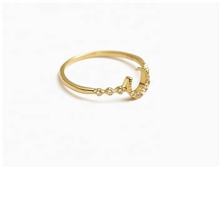 남자 선금 은 925 Custom Moon Ring 14k 18k 24k 금 브라질 2022