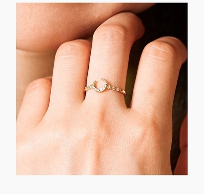 남자 선금 은 925 Custom Moon Ring 14k 18k 24k 금 브라질 2022