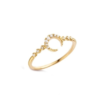 남자 선금 은 925 Custom Moon Ring 14k 18k 24k 금 브라질 2022