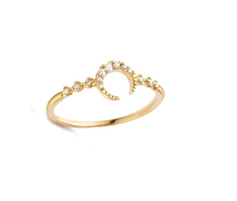 남자 선금 은 925 Custom Moon Ring 14k 18k 24k 금 브라질 2022