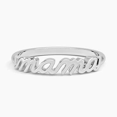 클래식 925 스터링 실버 14K 금 고도로 닦은 미니멀리즘 디자인 MAMA 여성 반지