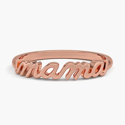 클래식 925 스터링 실버 14K 금 고도로 닦은 미니멀리즘 디자인 MAMA 여성 반지
