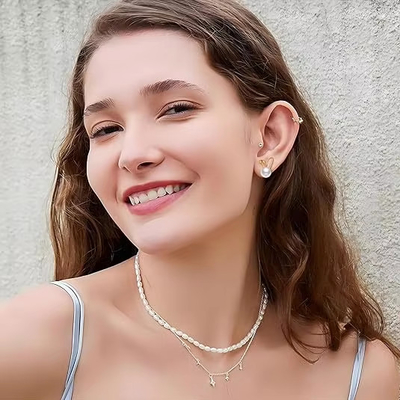 유월절 토끼 진주 귀걸이 섬세한 Zircon Studs 토끼 고구마 귀여운 보석 선물