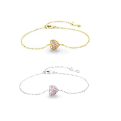 여성용 925 스터링 실버 심장 팔찌