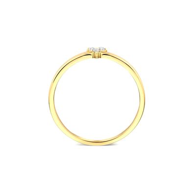 여성용 925 스털링 실버 골드 도금 CZ 연꽃 반지