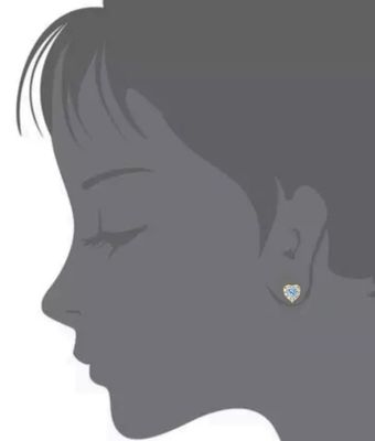 925 스털링 실버 14K 골드 도금 하트 CZ 아기 스터드 귀걸이