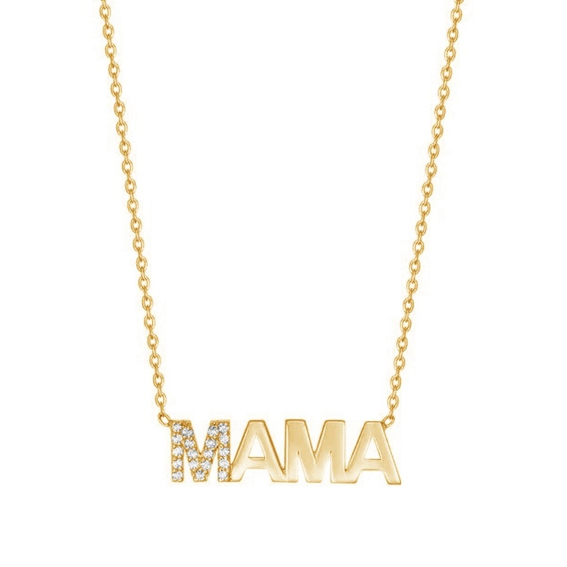 약혼 2022 유니크 MAMA 18K 금 도매 어머니 날 선물 925 스털링 은 목걸이 보석