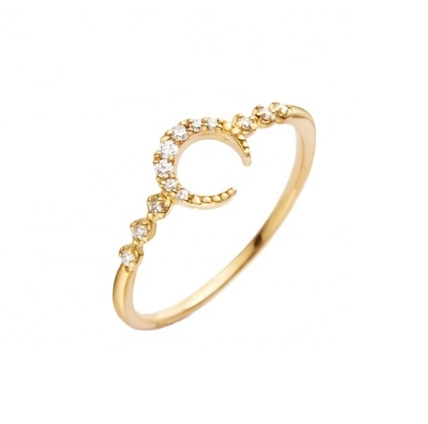 남자 선금 은 925 Custom Moon Ring 14k 18k 24k 금 브라질 2022