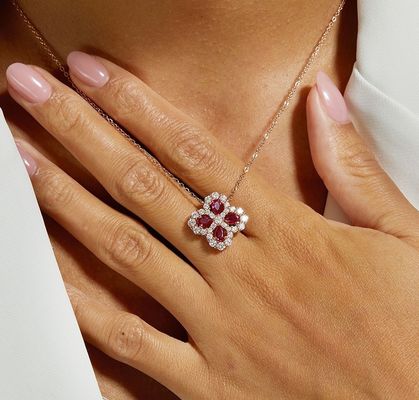 Clover Cultivation Red Treasure Necklace S925 Silver Color Pendant Collarbone Chain