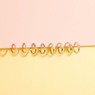925 스털링 실버 14k 골드 도금 반짝이는 하트 걸스 후프 귀걸이, 매일 착용하기 완벽