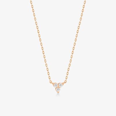 18K 금 지르콘 Pendant 은 사슬 삼중 다이아몬드 큐브 지르콘 목걸이