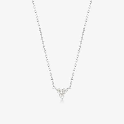 18K 금 지르콘 Pendant 은 사슬 삼중 다이아몬드 큐브 지르콘 목걸이