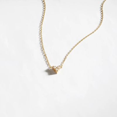 18K 금 지르콘 Pendant 은 사슬 삼중 다이아몬드 큐브 지르콘 목걸이