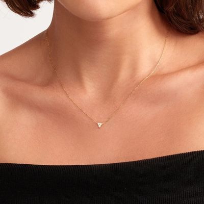 18K 금 지르콘 Pendant 은 사슬 삼중 다이아몬드 큐브 지르콘 목걸이
