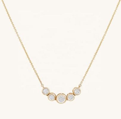 로디움 18K 금 목걸이 여자 1.2mm 흰 금 Cz Pendant