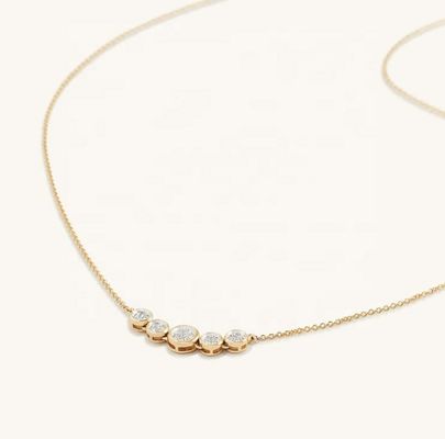 로디움 18K 금 목걸이 여자 1.2mm 흰 금 Cz Pendant