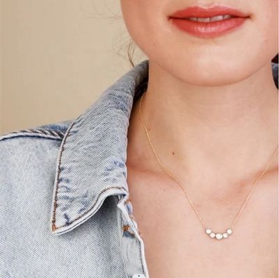 로디움 18K 금 목걸이 여자 1.2mm 흰 금 Cz Pendant