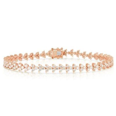 디자이너 18K 금 925 스터링 은 꽃 매치 여자 테니스 팔찌 ZIRCON