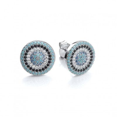 ZIRCON Circle 18K 금으로 칠한 핸드메이드 미크론 파브 CZ 눈 터키 디자인 스드 귀걸이 925 스털링 실버