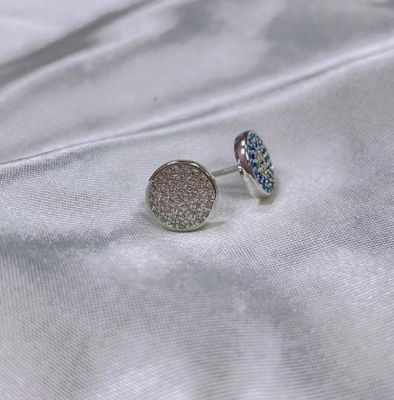 ZIRCON Circle 18K 금으로 칠한 핸드메이드 미크론 파브 CZ 눈 터키 디자인 스드 귀걸이 925 스털링 실버