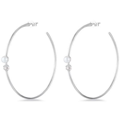 925 스터링 실버 호프 귀걸이 4mm-4.5mm 담수 진주 귀걸이