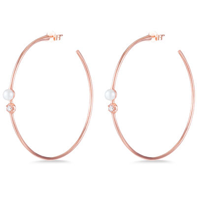 925 스터링 실버 호프 귀걸이 4mm-4.5mm 담수 진주 귀걸이