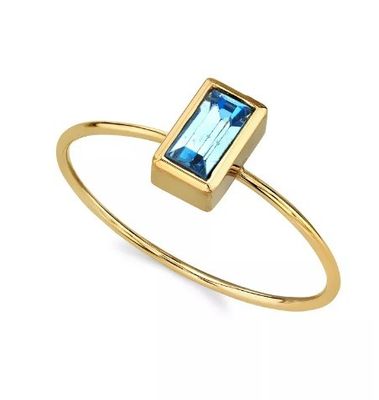 14K 금으로 붓은 큐브 지르코니아 크리스탈 링 OEM 라인스톤 링